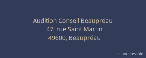 Audition Conseil Beaupréau