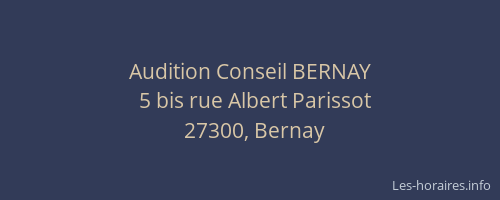 Audition Conseil BERNAY