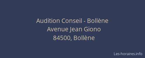 Audition Conseil - Bollène