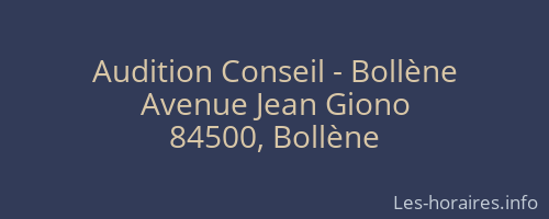 Audition Conseil - Bollène