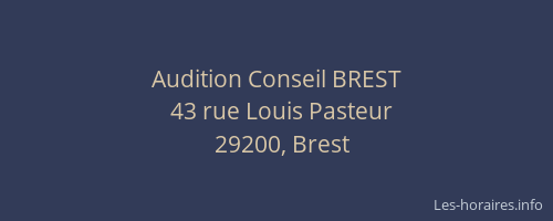 Audition Conseil BREST