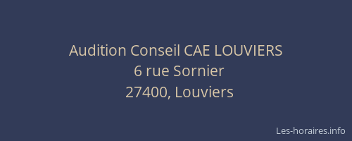 Audition Conseil CAE LOUVIERS