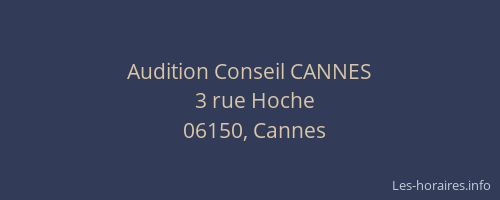 Audition Conseil CANNES