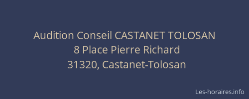 Audition Conseil CASTANET TOLOSAN