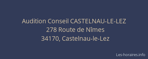 Audition Conseil CASTELNAU-LE-LEZ