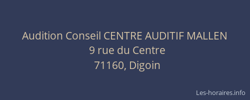 Audition Conseil CENTRE AUDITIF MALLEN