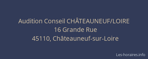 Audition Conseil CH&Acirc;TEAUNEUF/LOIRE