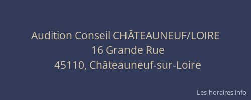 Audition Conseil CHÂTEAUNEUF/LOIRE