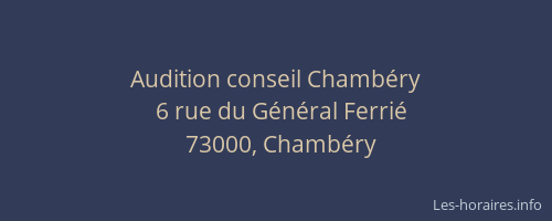 Audition conseil Chambéry