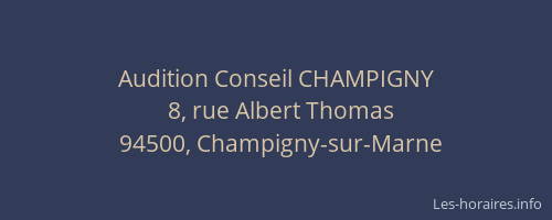 Audition Conseil CHAMPIGNY