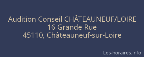 Audition Conseil CHÂTEAUNEUF/LOIRE