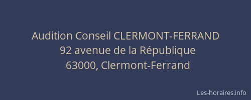 Audition Conseil CLERMONT-FERRAND
