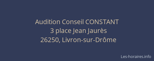 Audition Conseil CONSTANT