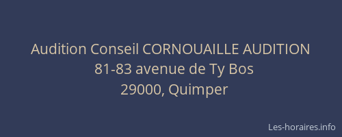 Audition Conseil CORNOUAILLE AUDITION