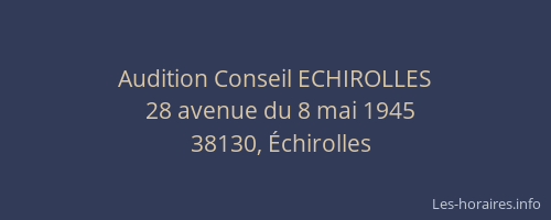 Audition Conseil ECHIROLLES