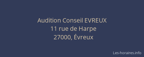 Audition Conseil EVREUX