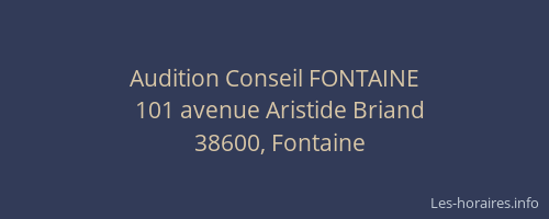 Audition Conseil FONTAINE
