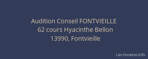 Audition Conseil FONTVIEILLE