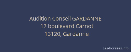 Audition Conseil GARDANNE