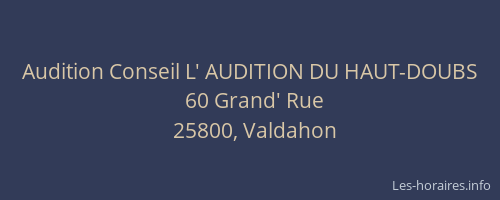 Audition Conseil L' AUDITION DU HAUT-DOUBS