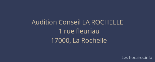 Audition Conseil LA ROCHELLE