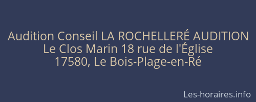 Audition Conseil LA ROCHELLERÉ AUDITION