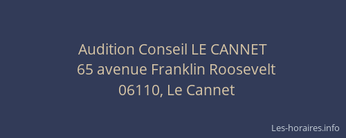 Audition Conseil LE CANNET