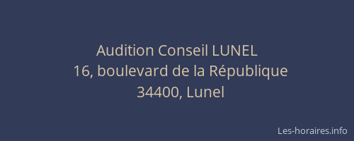 Audition Conseil LUNEL