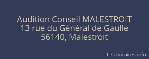 Audition Conseil MALESTROIT