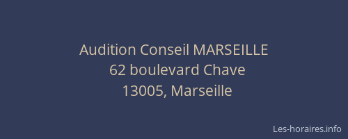 Audition Conseil MARSEILLE