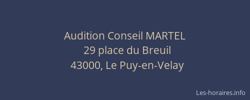Audition Conseil MARTEL
