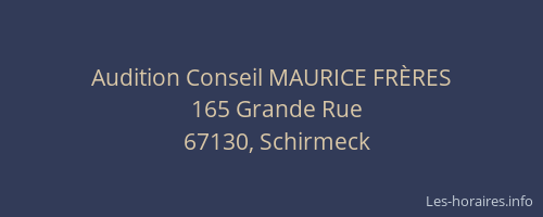 Audition Conseil MAURICE FRÈRES