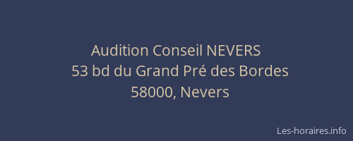 Audition Conseil NEVERS
