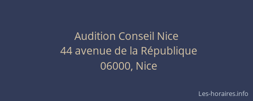 Audition Conseil Nice