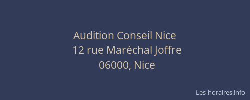 Audition Conseil Nice
