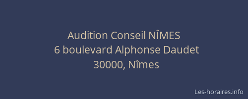Audition Conseil NÎMES
