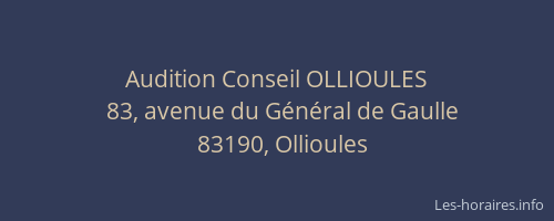 Audition Conseil OLLIOULES