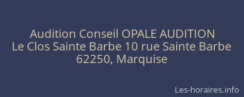 Audition Conseil OPALE AUDITION