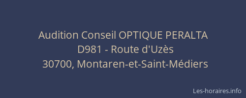 Audition Conseil OPTIQUE PERALTA