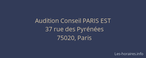 Audition Conseil PARIS EST