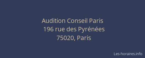 Audition Conseil Paris