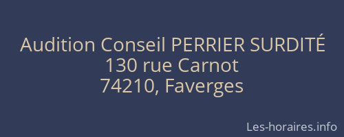 Audition Conseil PERRIER SURDITÉ