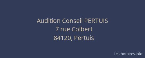 Audition Conseil PERTUIS