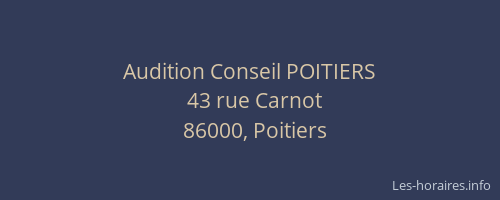 Audition Conseil POITIERS