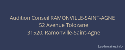 Audition Conseil RAMONVILLE-SAINT-AGNE