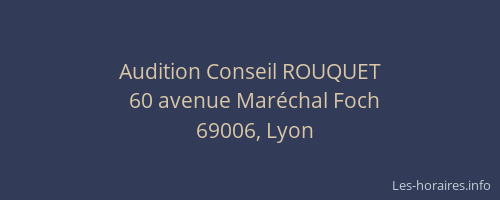 Audition Conseil ROUQUET