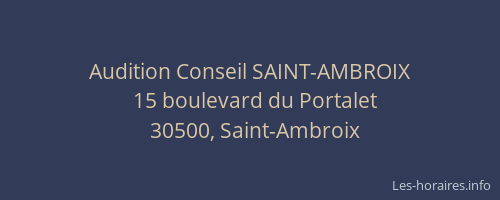 Audition Conseil SAINT-AMBROIX