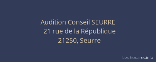 Audition Conseil SEURRE