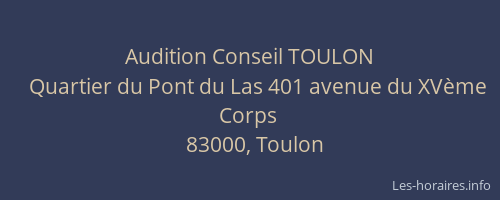 Audition Conseil TOULON