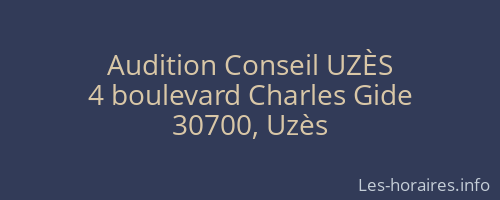 Audition Conseil UZÈS